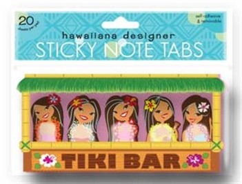 mini sticky tabs - "tiki bar - hula girls"