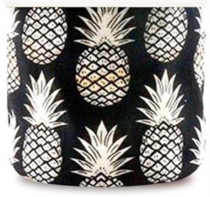 aloha plant pouch - "black & white pineapples"