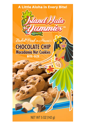 Island Hula Yummies - BITE SIZE "Chocolate Chip Macadamia Nut" Cookies