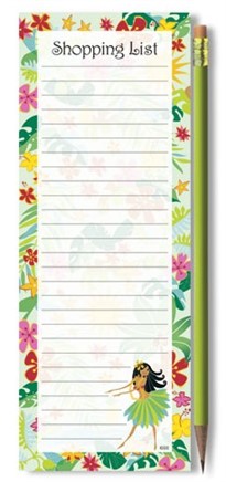 list pads with pencil - "hula maiden - green"