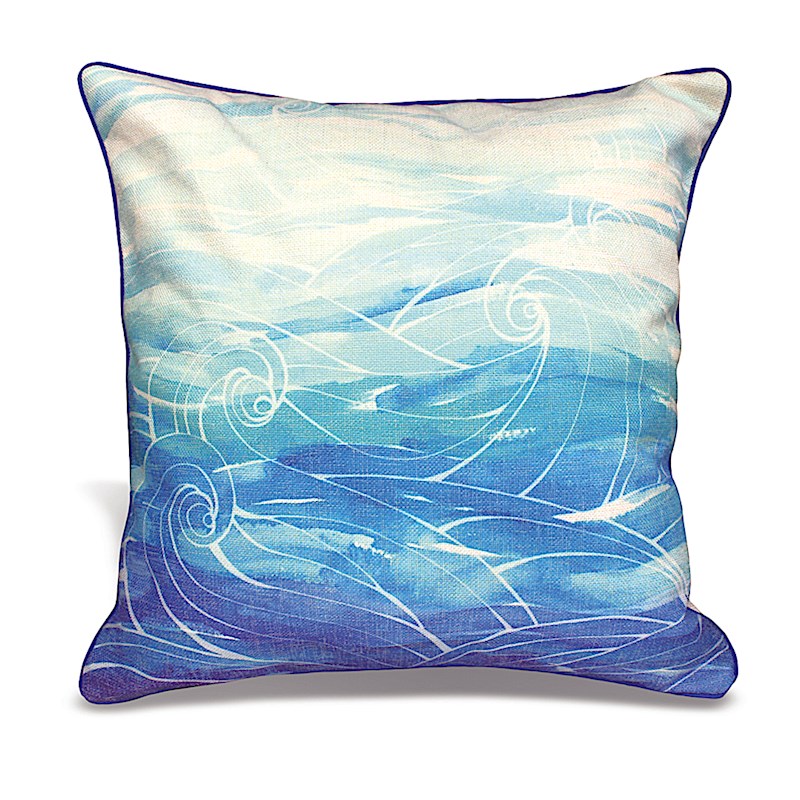 lauren roth - pillow cover - "ocean dreams" (Cotton LINEN)