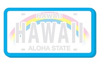 shaped sticky notes - "hawaii license plate"