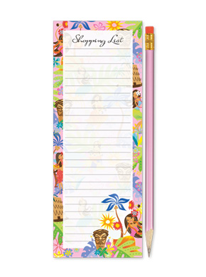 list pads with pencil - "island hula honeys - pink"