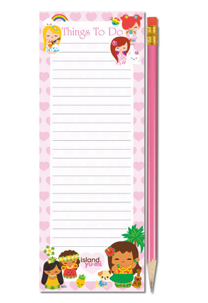 list pads with pencil - "island yumi - pink"