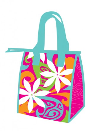 lunch totes - "groovy tiare gardenia"