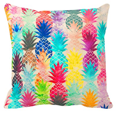 canvas pillow cover - "colorful pineapples"
