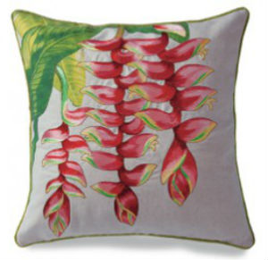 embroidered pillow cover - "heleconia" (cotton LINEN)