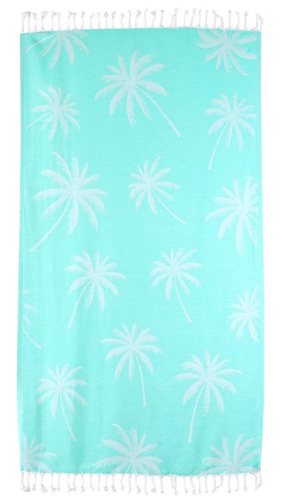 turkish towel - "palm trees - teal"