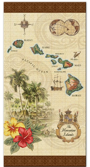 beach towel - "islands of hawaii"