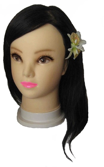 "mini - double white/green orchid clip"